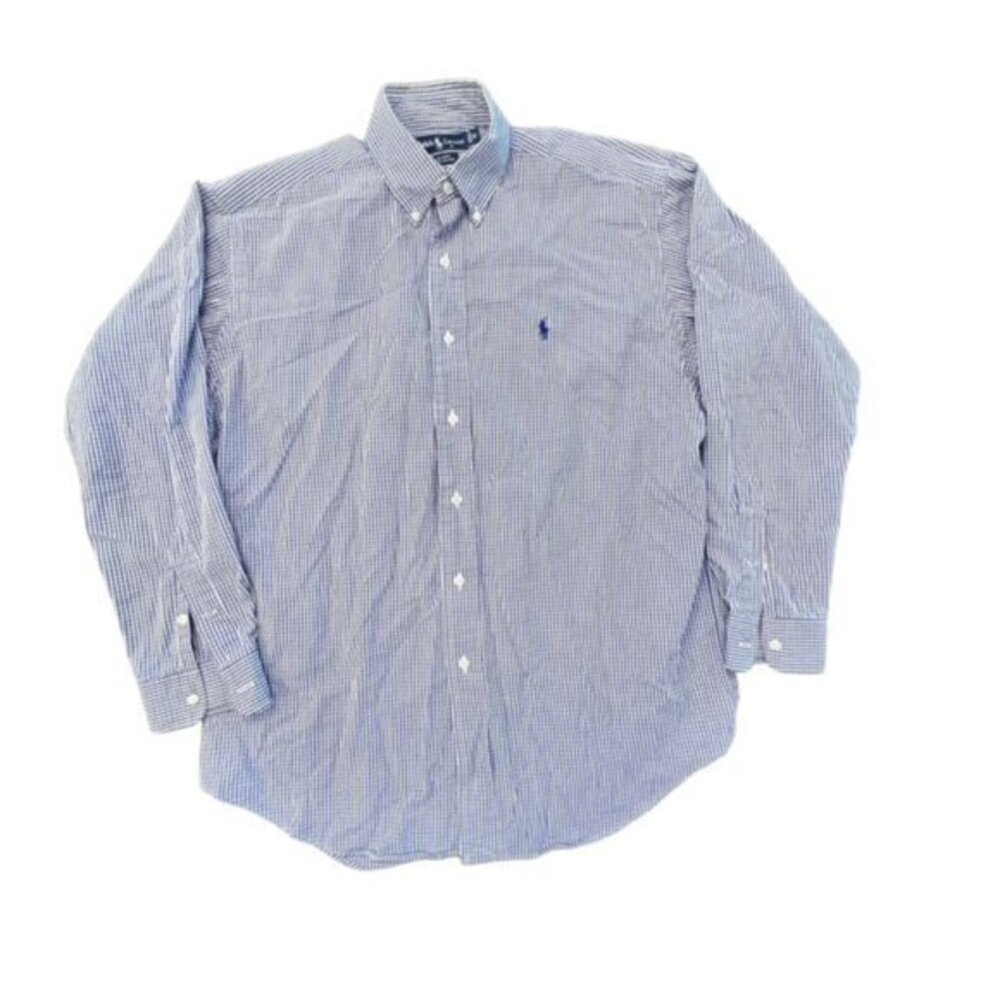 Ralph Lauren Blue and White Button Down Shirt